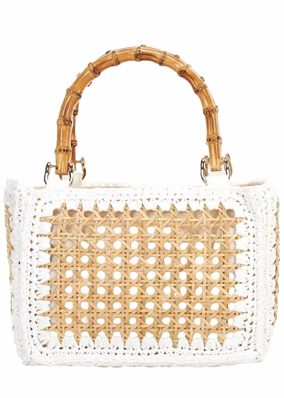 NEW BTB LOS ANGELES women's elodie top handle bag in natural white